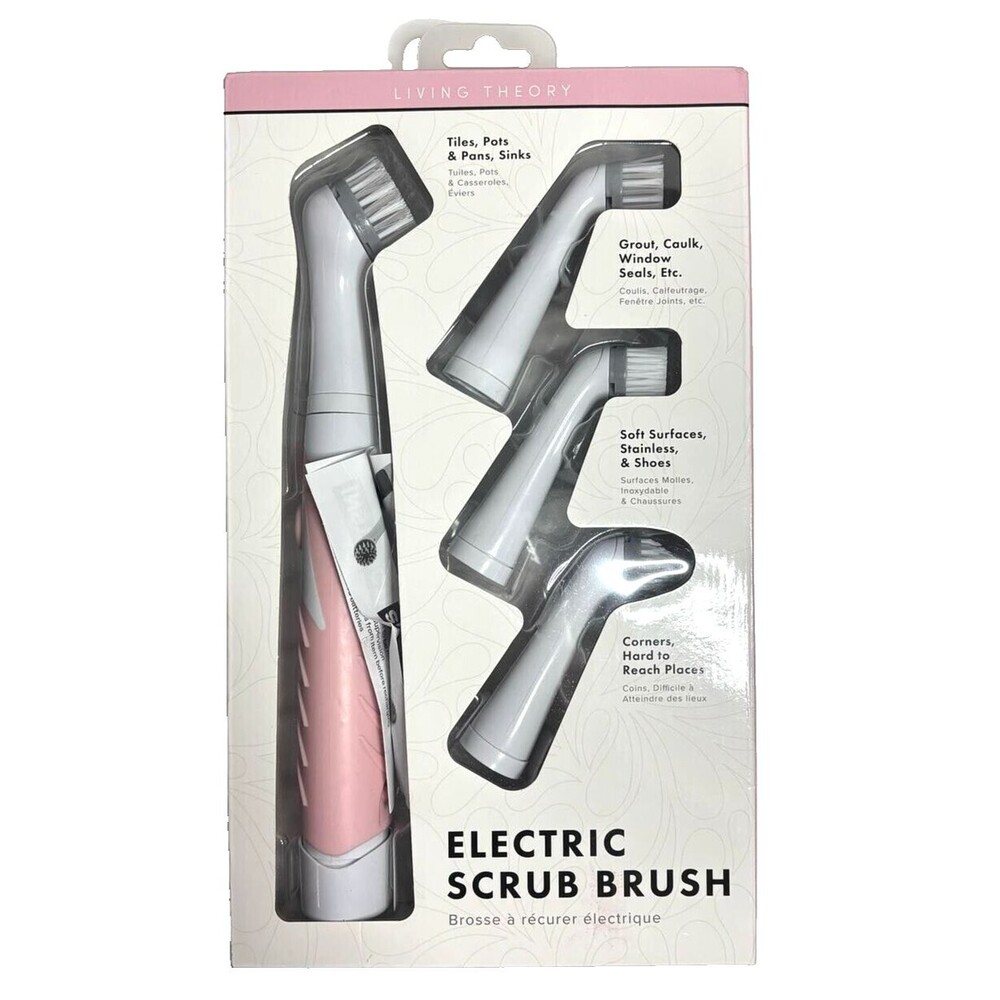 Living Theory Rechargeable Electric Cleaning Brush 4 in 1 Multiple Brush Heads